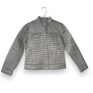 NWT Gap Quilted‎ Silver Sage Green Field Jacket  M